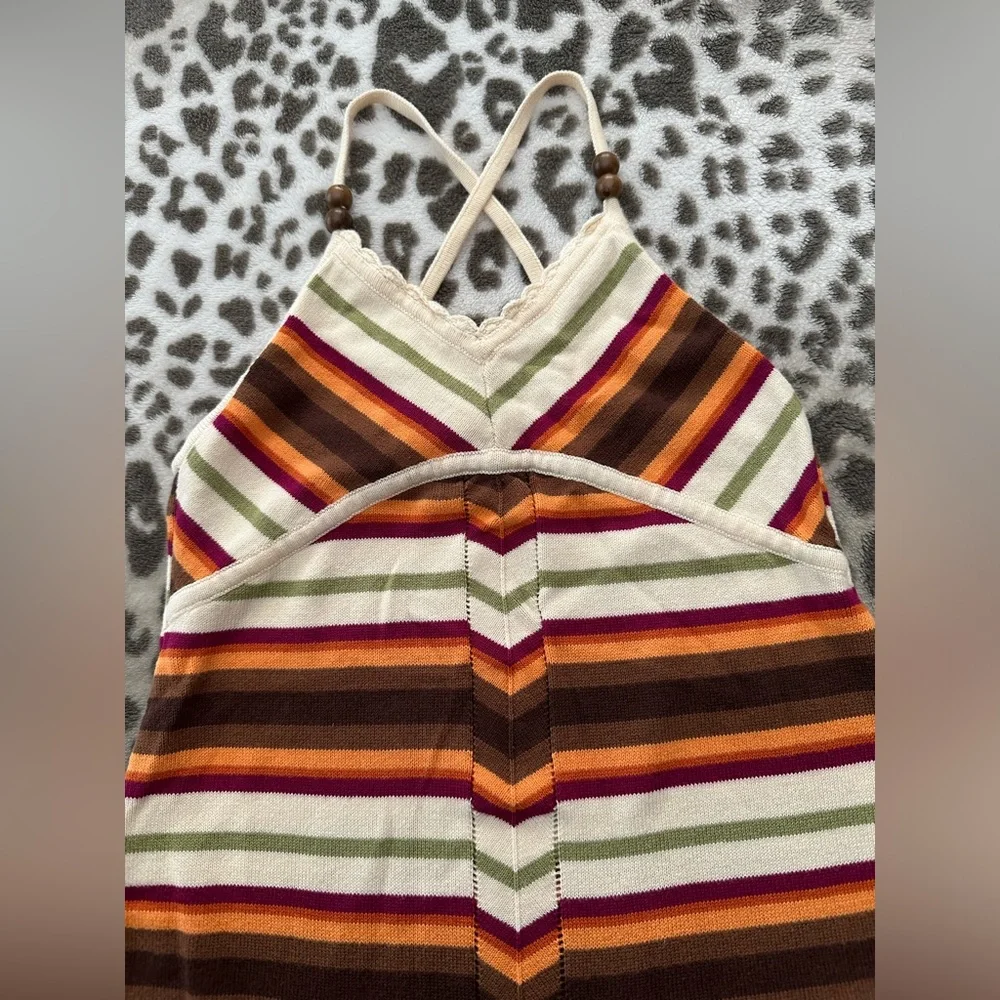 2006 Gymboree Striped Sweater Tank Top in Cream Size 9